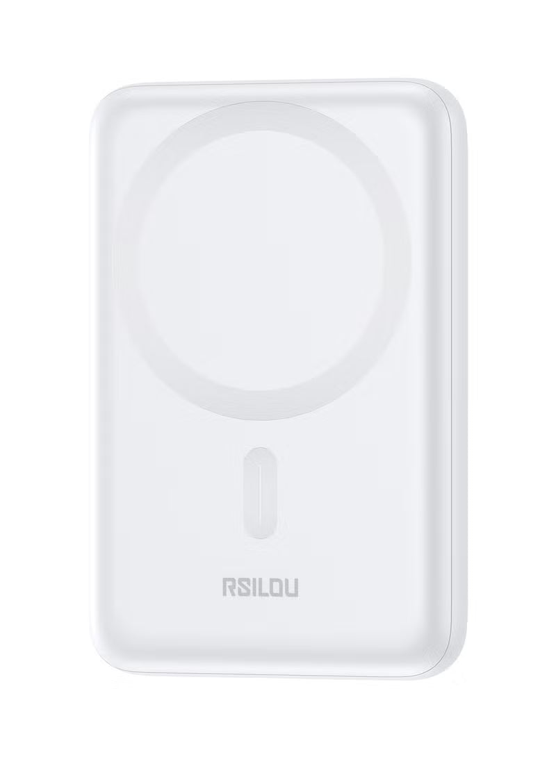 RSILOU 10000mAh 20W Magnetic Wireless Power Bank USB-C (R1020-002) – White