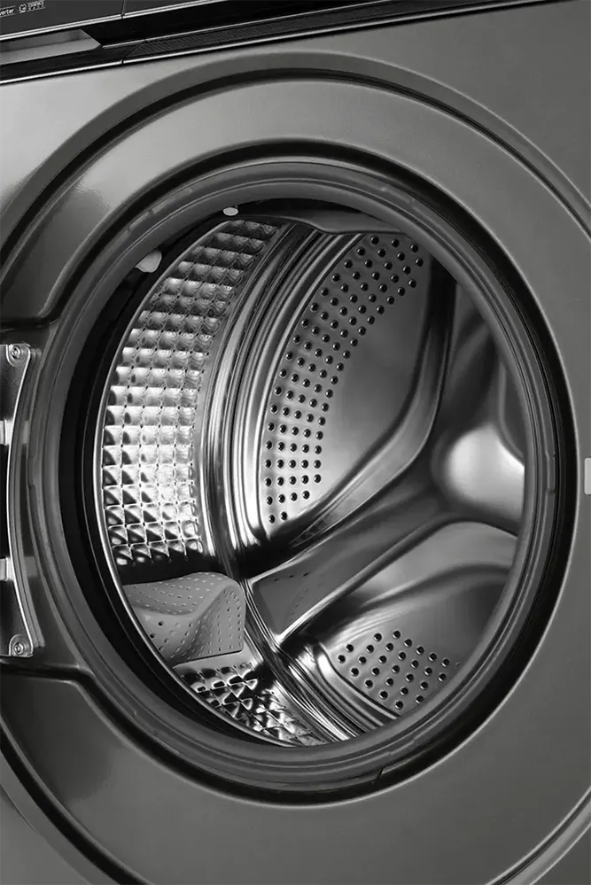 غسالة ملابس هاير تحميل أمامي، 9 كجم، ديجيتال إنفرتر، بخار، فضي – HW90-BP14337S8