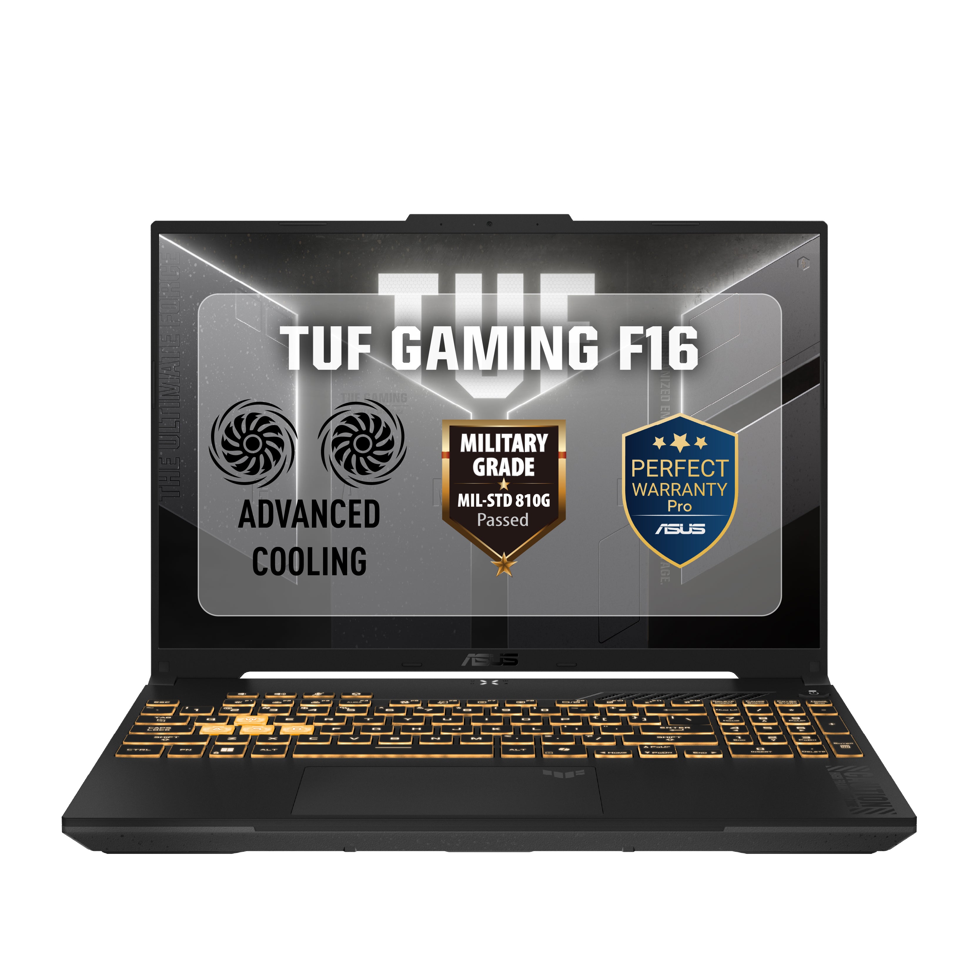 أسوس TUF F16 لابتوب ألعاب، Intel® Core™ 5 210H، DDR5 رامات 8 جيجابايت، SSD بسعة 512 جيجابايت، بطاقة رسومات NVIDIA® GeForce RTX™ 3050، شاشة 16 بوصة FHD+، ويندوز 11، FX607VJB-RL805W - رمادي