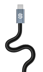 كابل Smart Gate USB-C إلى USB-C مضفر بالألومنيوم بطول 1.5 متر – 100 وات – أسود
