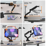 j5create_ Ergonomic Dual-Monitor Mount with Docking Station Support 17 to 32_ JTSA3012