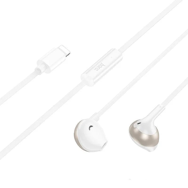 سماعات HOCO M115 السلكية بمنفذ Lightning
 مع ميكروفون – ابيض