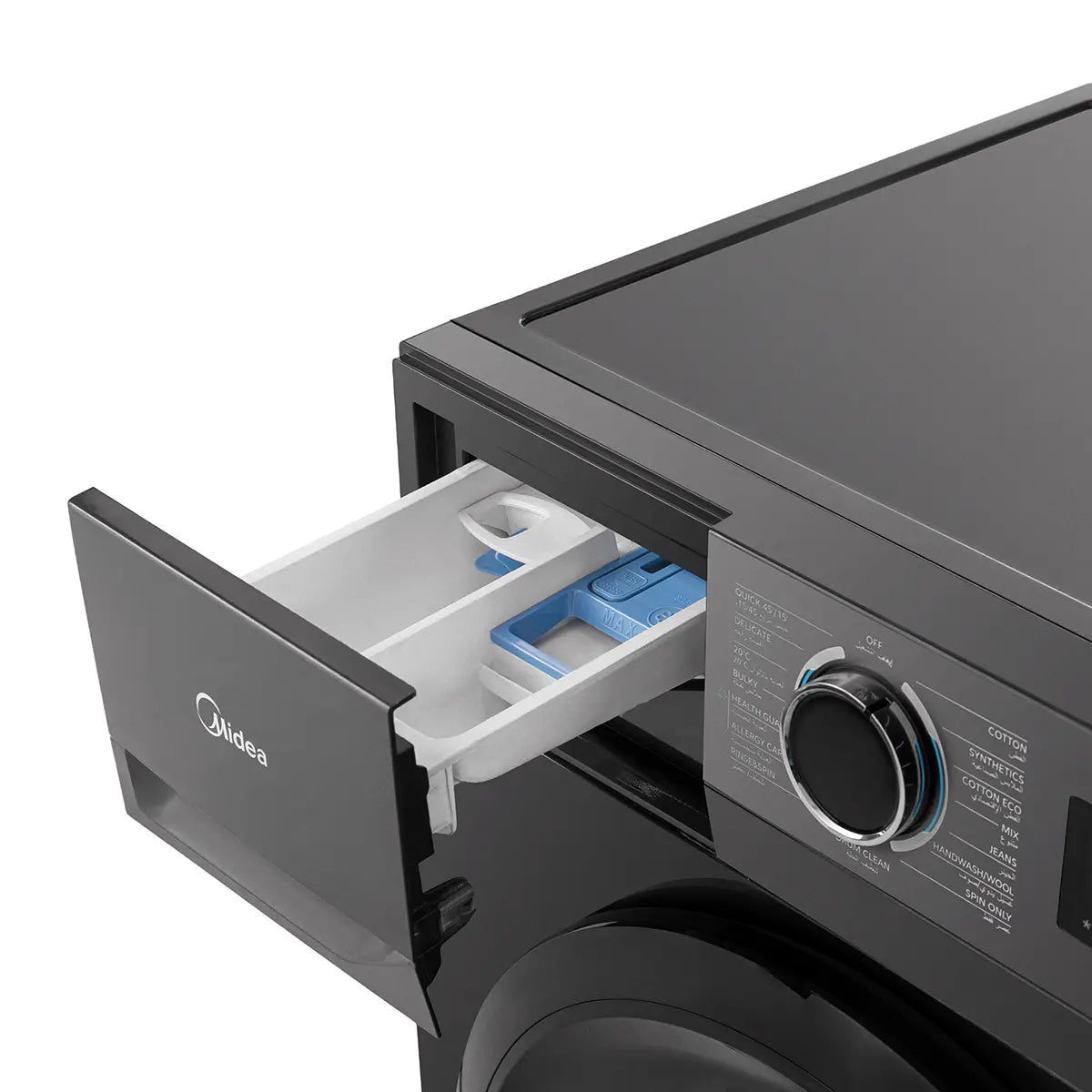 غسالة Midea تحميل أمامي 8 كجم إنفرتر بالبخار – MF110W80B/TT – رمادي تيتانيوم