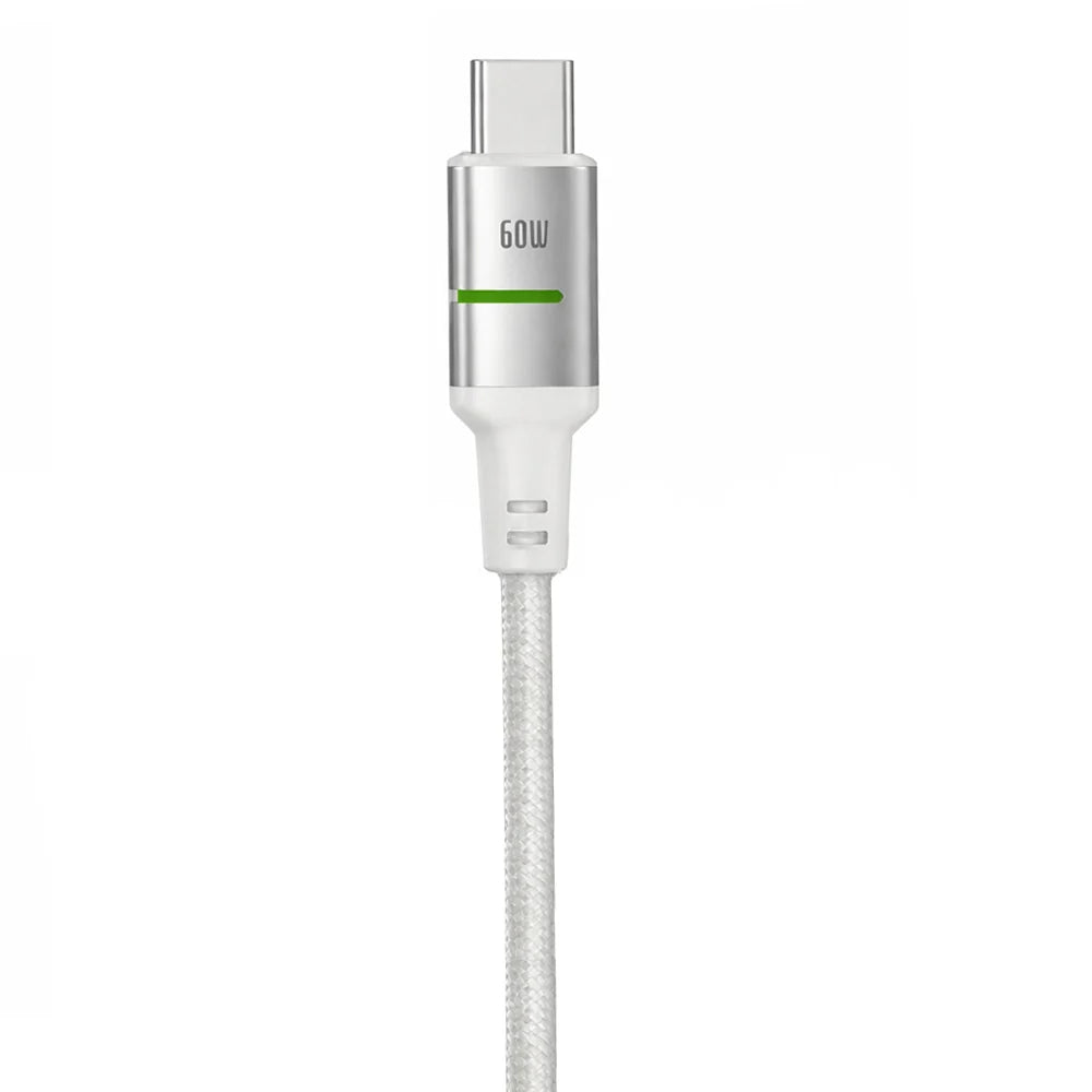 MOMO MO-011023 Type-C to Type-C Cable, 60W Fast Charging, 1.2M - White