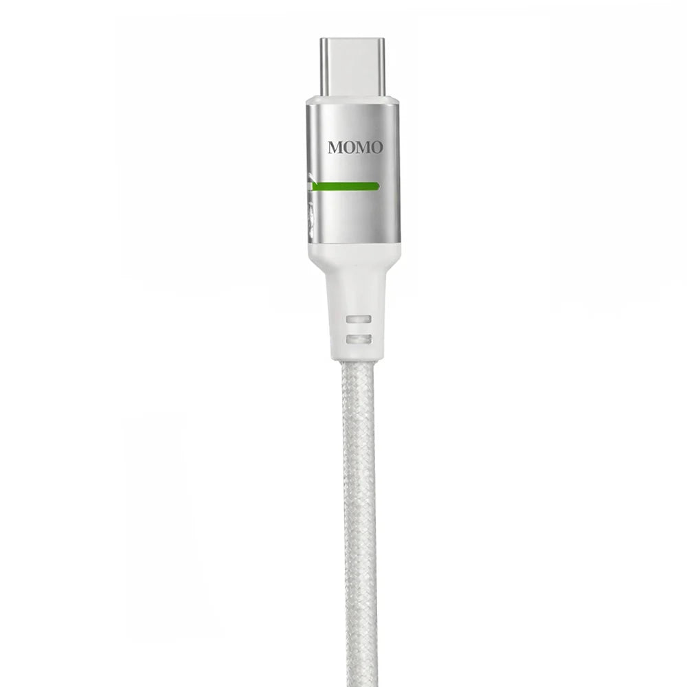 MOMO MO-011023 Type-C to Type-C Cable, 60W Fast Charging, 1.2M - White