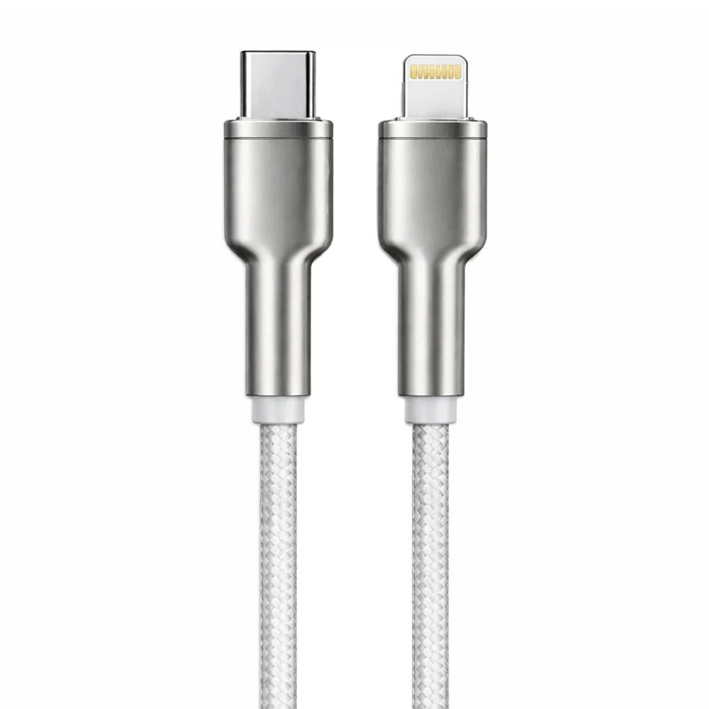كابل MOMO USB Type-C إلى Lightning للشحن السريع 30 واط بطول 1.2 متر – أبيض