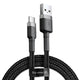 Baseus كابل Cafule للشحن ونقل البيانات، USB-A إلى USB-C، بقدرة 3 أمبير، طول 1 متر -  أسود
