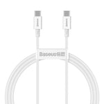 Baseus USB-C to USB-C Fast Charging Cable, 100W, 1 Meter, White