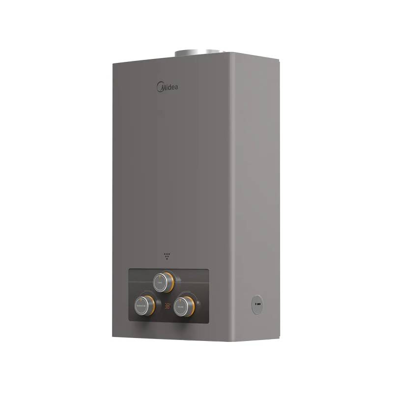Midea Natural Gas Water Heater, 10L, Digital Display, Dual Ignition, Low Water Pressure Start, MGWH10-20MDNEG(S) - Silver