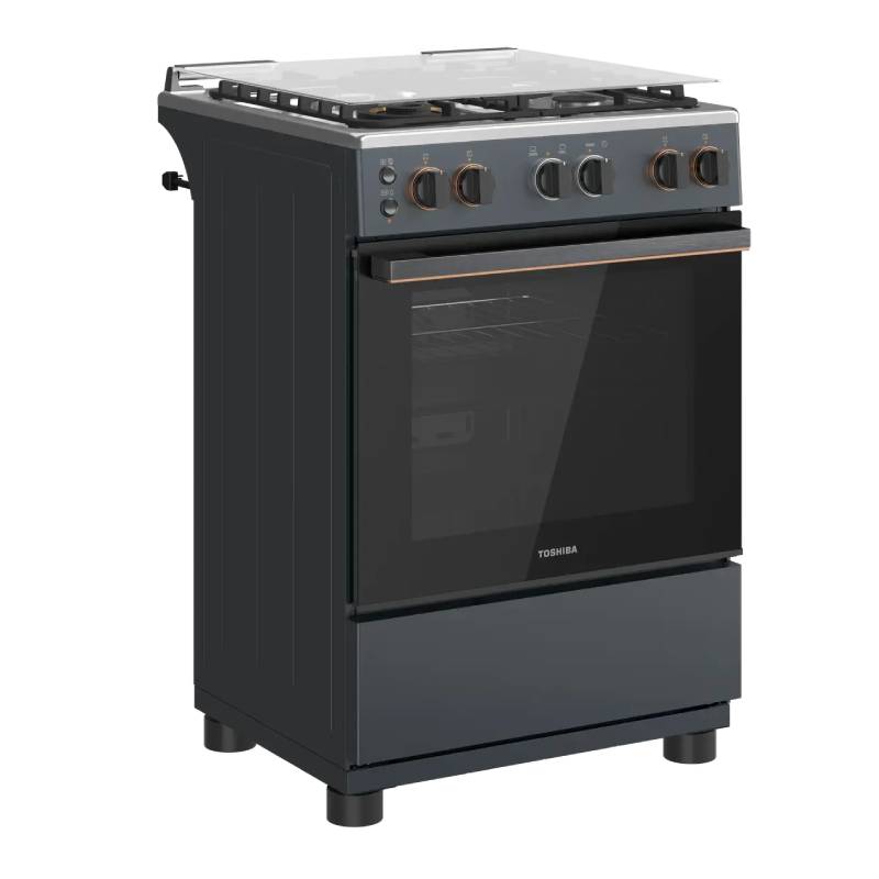 Toshiba Gas Cooker, 4 Burners, 60 cm, Full Safety, RT2-60MG4GE(MG)-EG - Gray