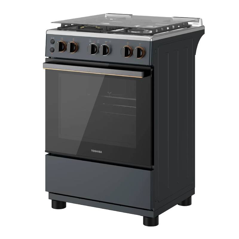 Toshiba Gas Cooker, 4 Burners, 60 cm, Full Safety, RT2-60MG4GE(MG)-EG - Gray