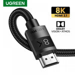 يوجرين 40181 كابل HDMI 2.1 بطول 3 أمتار، بدقة 8K Ultra HD وسرعة نقل 48 جيجابت في الثانية – أسود ؤ