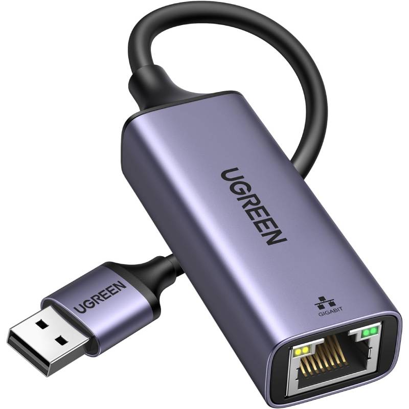 يوجرين 50922 محول شبكة جيجابت إيثرنت USB 3.0 بسرعة 1000 ميجابت في الثانية، بهيكل من الألومنيوم – رمادي