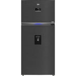 ثلاجة Beko سعة 630 لتر، نوفروست، ديجيتال إنفرتر، مزودة بموزع مياه، موديل RDNE650E60ZXR، ستانلس غامق
