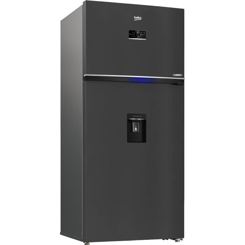 ثلاجة Beko سعة 630 لتر، نوفروست، ديجيتال إنفرتر، مزودة بموزع مياه، موديل RDNE650E60ZXR، ستانلس غامق