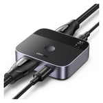 يوجرين 55452 محول تبديل USB-C وHDMI بمدخلين ومخرج HDMI واحد، بدقة 4K عند 60 هرتز ومعيار HDMI 2.0 ودعم HDR10+ – أسود