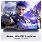يوجرين 55452 محول تبديل USB-C وHDMI بمدخلين ومخرج HDMI واحد، بدقة 4K عند 60 هرتز ومعيار HDMI 2.0 ودعم HDR10+ – أسود