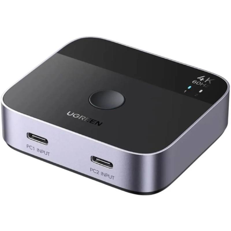 UGREEN AW502 (55451) USB-C Switch, 2 Inputs to 1 HDMI Output, 4K@60Hz, HDR10+ – Black