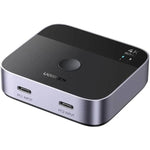 يوجرين AW502 (55451) محول تبديل USB-C إلى HDMI بمدخلين ومخرج واحد، بدقة 4K عند 60 هرتز ودعم HDR10+ – أسود