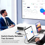 يوجرين AW502 (55451) محول تبديل USB-C إلى HDMI بمدخلين ومخرج واحد، بدقة 4K عند 60 هرتز ودعم HDR10+ – أسود
