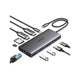 يوجرين 45380 (CM639) محطة إرساء USB-C متعددة الوظائف 10 في 1، بمنفذي HDMI بدقة 4K عند 60 هرتز، ومنفذ جيجابت إيثرنت، وشحن PD بقدرة 100 وات - رمادي