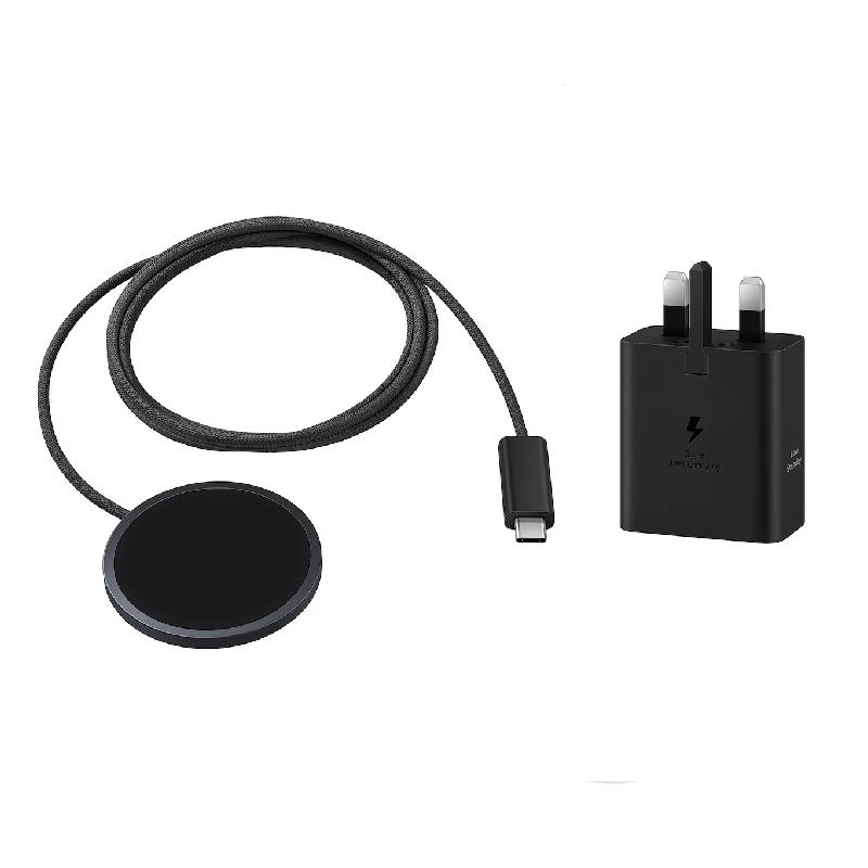 Samsung Home Charger Adapter 45W with Magnetic Wireless Charger, Black