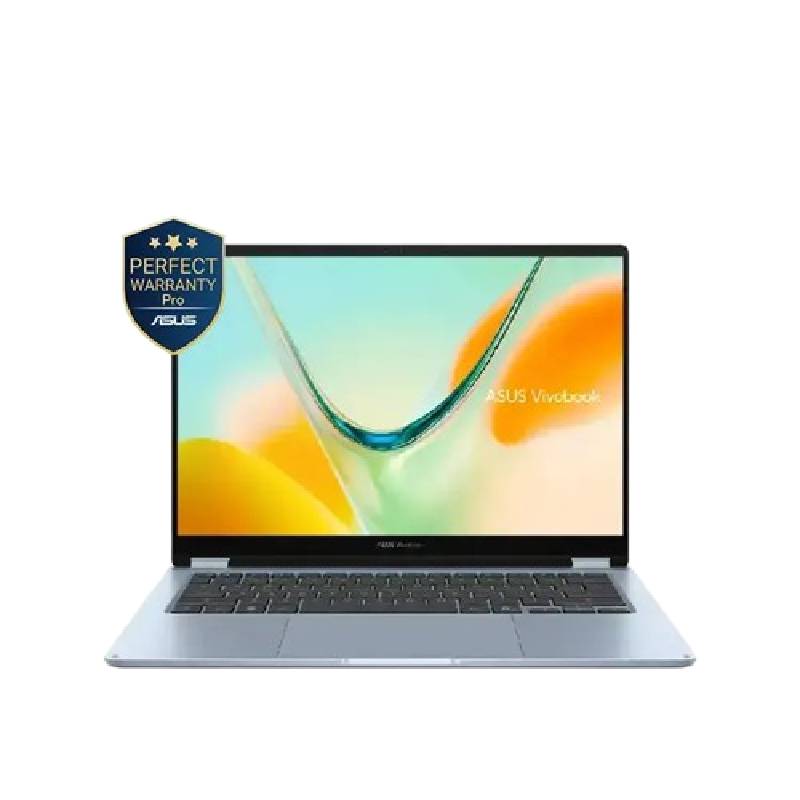 لابتوب ASUS Vivobook S14 TP5408QA-SG155W، معالج Snapdragon X X1-26-100، كارت شاشة Qualcomm Adreno GPU، رام 16 جيجابايت LPDDR5X، SSD سعة 512 جيجابايت، شاشة OLED تعمل باللمس مقاس 14 بوصة بدقة WUXGA، ويندوز 11، أزرق فاتح