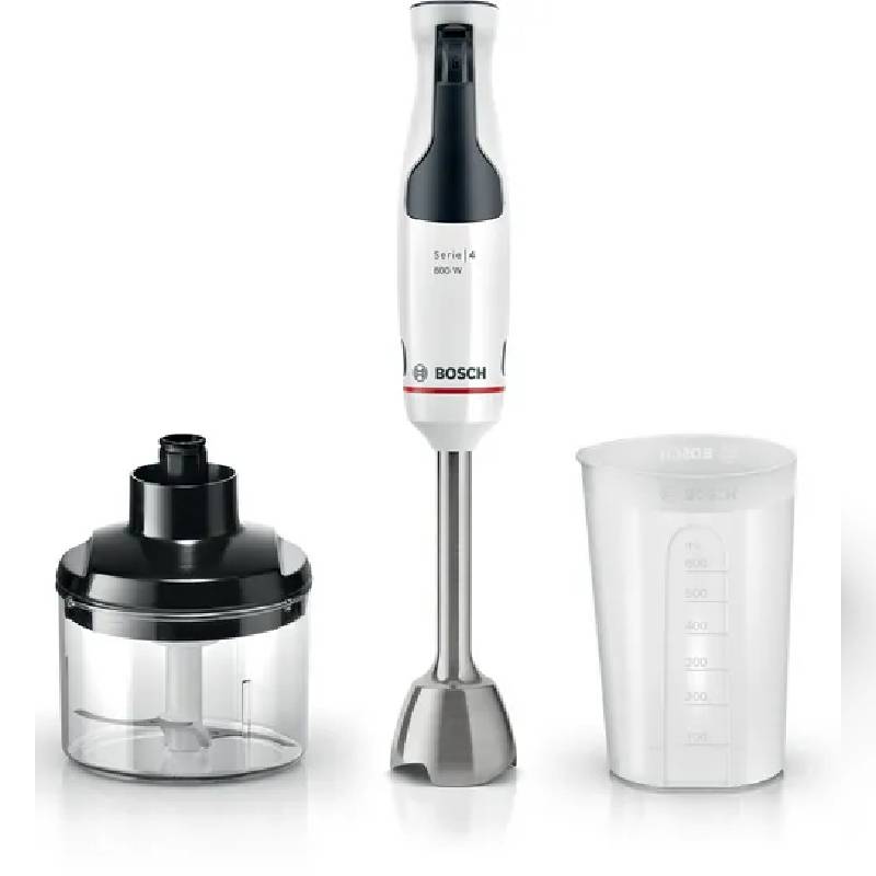 Bosch ErgoMaster Series 4 Multifunction Hand Blender, 800W, 600ml,  MSM4W420 - White
