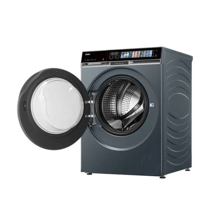 Haier  غسالة ملابس تحميل أمامي، 13 كجم، ديجيتال إنفرتر، 1400 لفة/دقيقة،  HW130-BD14387GNU1 - فضي 