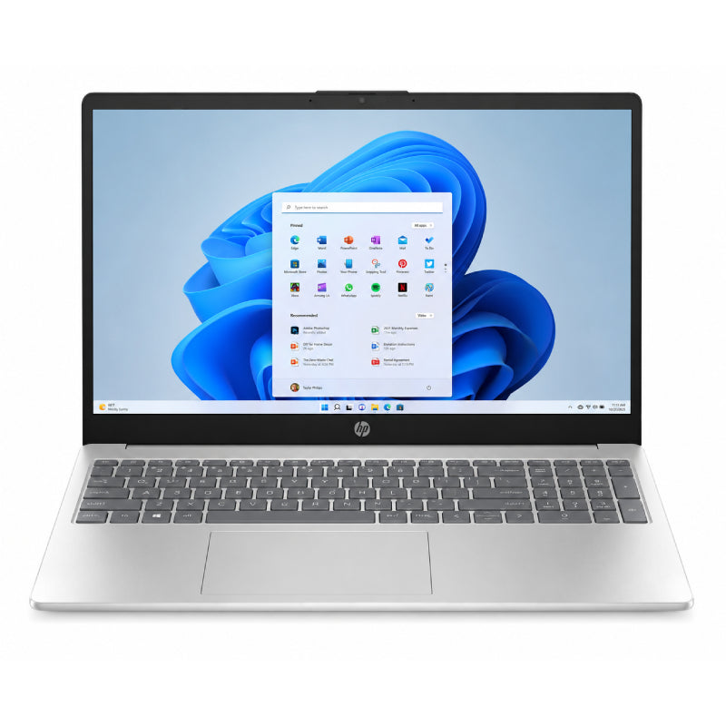 لابتوب HP 15 بمعالج Ryzen 7، ذاكرة 16 جيجابايت، SSD سعة 512 جيجابايت، شاشة 15.6 بوصة FHD، ويندوز 11 – Natural Silver -  (15-fc0063ne)