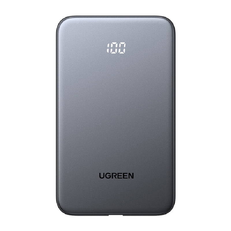 باور بانك UGREEN سعة 10000mAh شحن سريع 20W بكابل مدمج  (PB526) – رمادي 