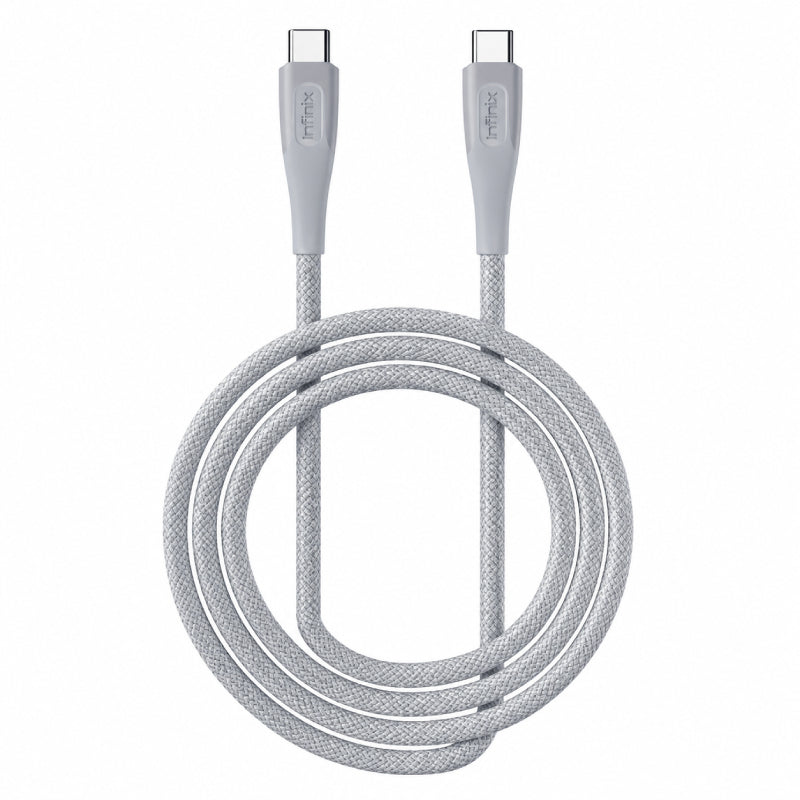كابل Infinix USB Type-C إلى USB Type-C 60 واط  (XDC123) – رمادي 