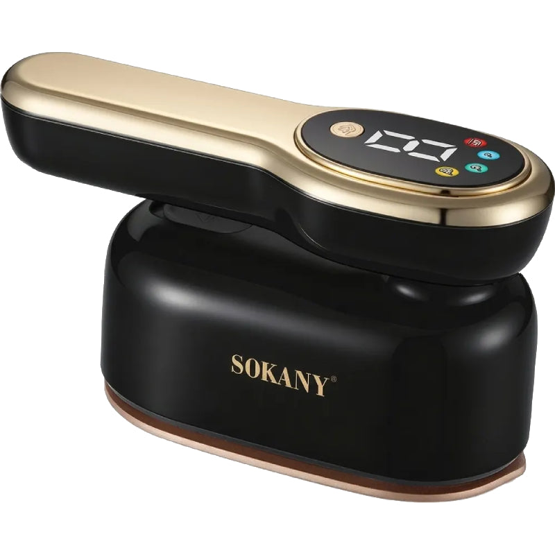 SOKANY مكواة بخار Portable Digital بقدرة 1400 واط (SK-12024)  – أسود × ذهبي 