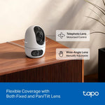 TP-Link Tapo C245D Dual-Lens Pan/Tilt Security Camera, 2K 3MP, Wi-Fi