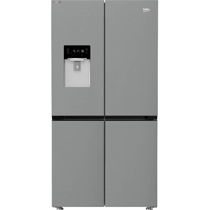 Beko  ثلاجة  4 أبواب، نوفروست، إنفرتر، 565 لتر، مزودة بموزع مياه، ، GNE134626ZXH - تيتانيوم إينوكس