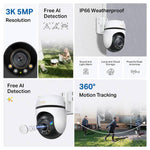 TP-Link Tapo C530WS Outdoor Pan/Tilt Security Wi-Fi Camera, 3K 5MP