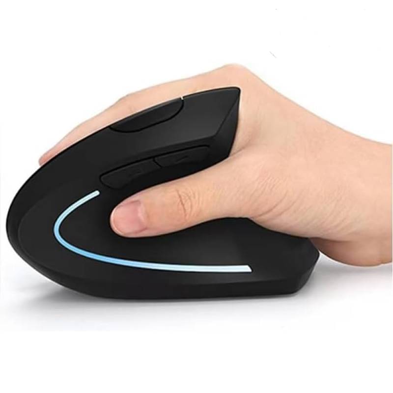 GIGAMAX G-5000 Rechargeable Vertical Ergonomic Wireless Mouse, 1600 DPI, Black