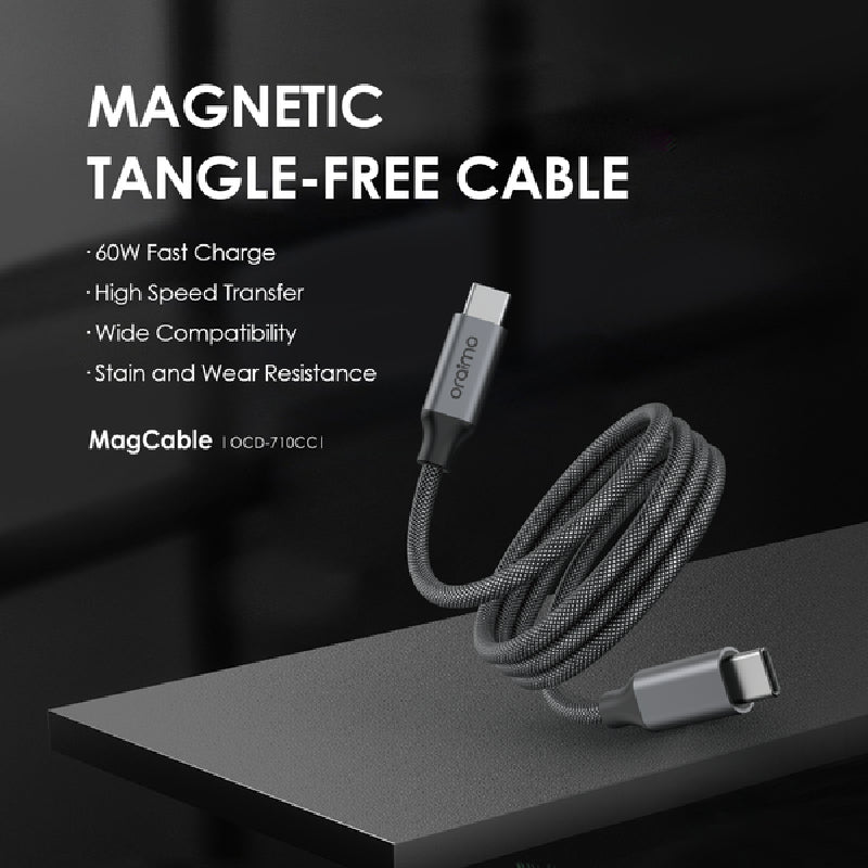 Oraimo OCD-710CC Magnetic USB Type-C to Type-C Cable – Black