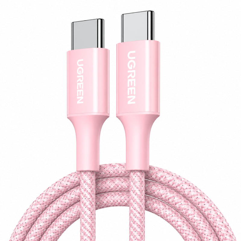 كابل UGREEN USB-C إلى USB-C PD بقدرة 60واط وطول 1متر 65124 - وردي