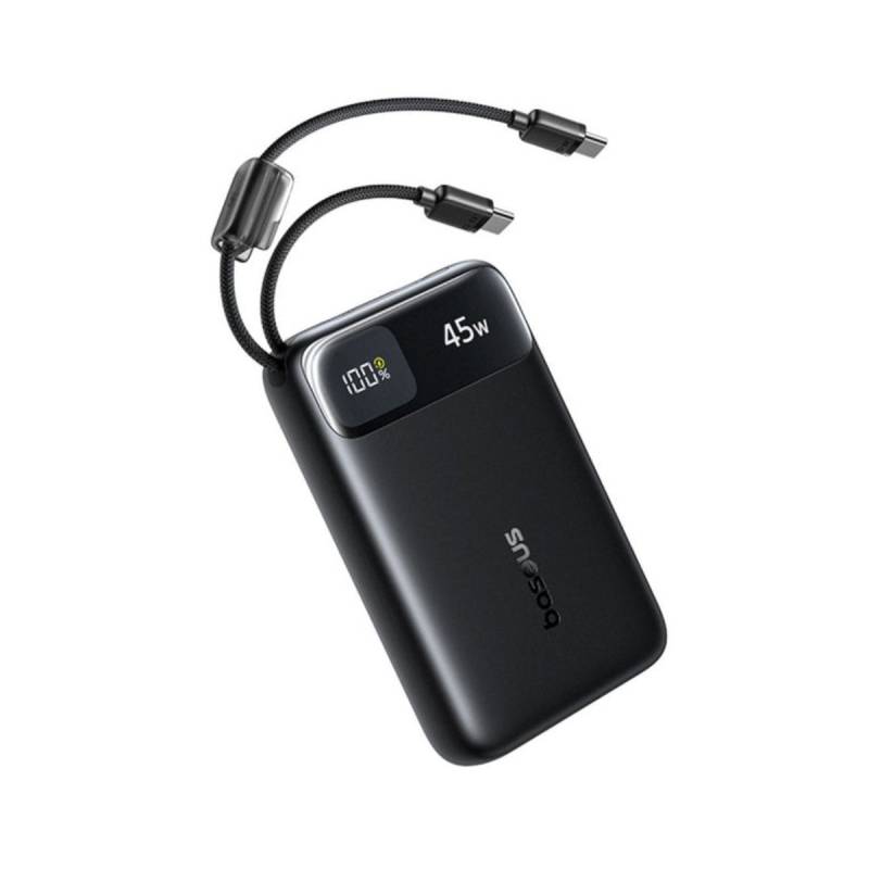 Baseus باور بانك ، سعة 20000 مللي أمبير، قدرة 45 وات، بكابل USB-C مدمج
