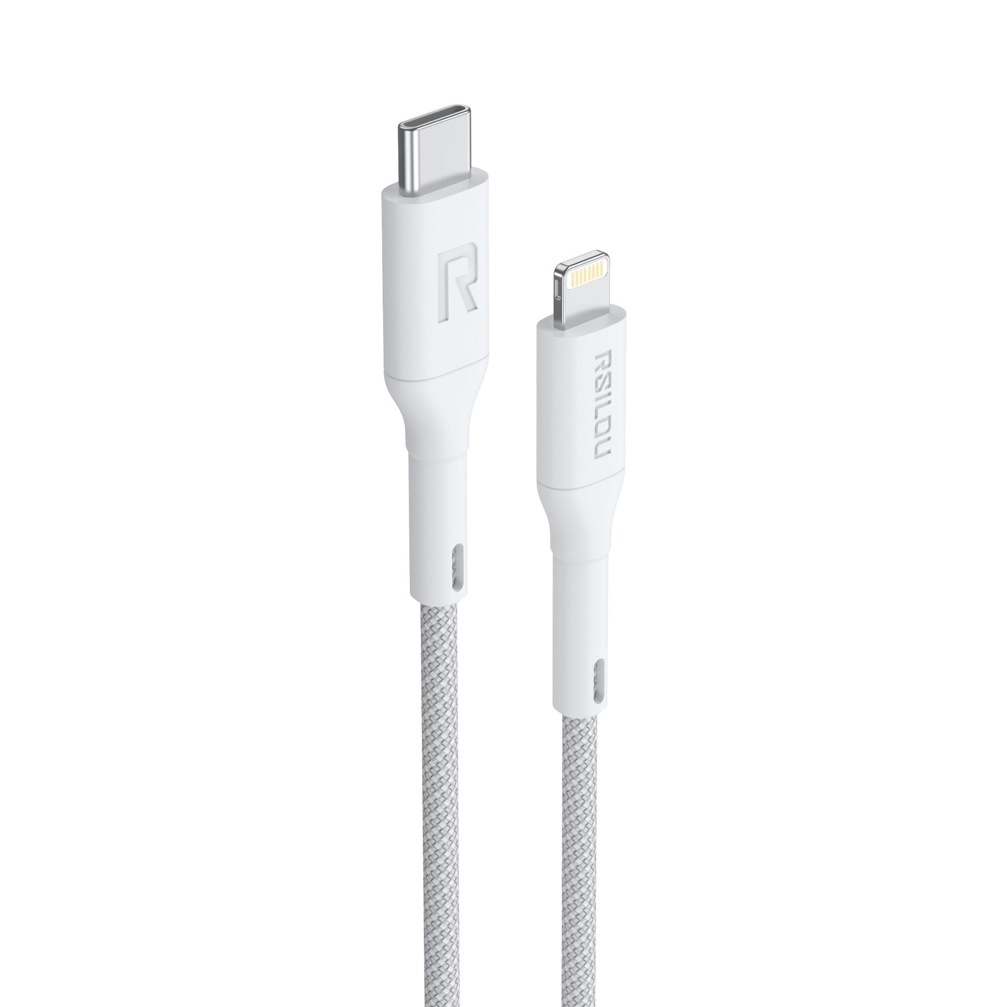 Rsilou USB-C to Lightning Braided Fast Charging Cable 30W 1m, R2025-001 - White