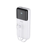 Rsilou 20000mAh Power Bank 22.5W with Built-in USB-C & Lightning Cables, R1013-002 - White
