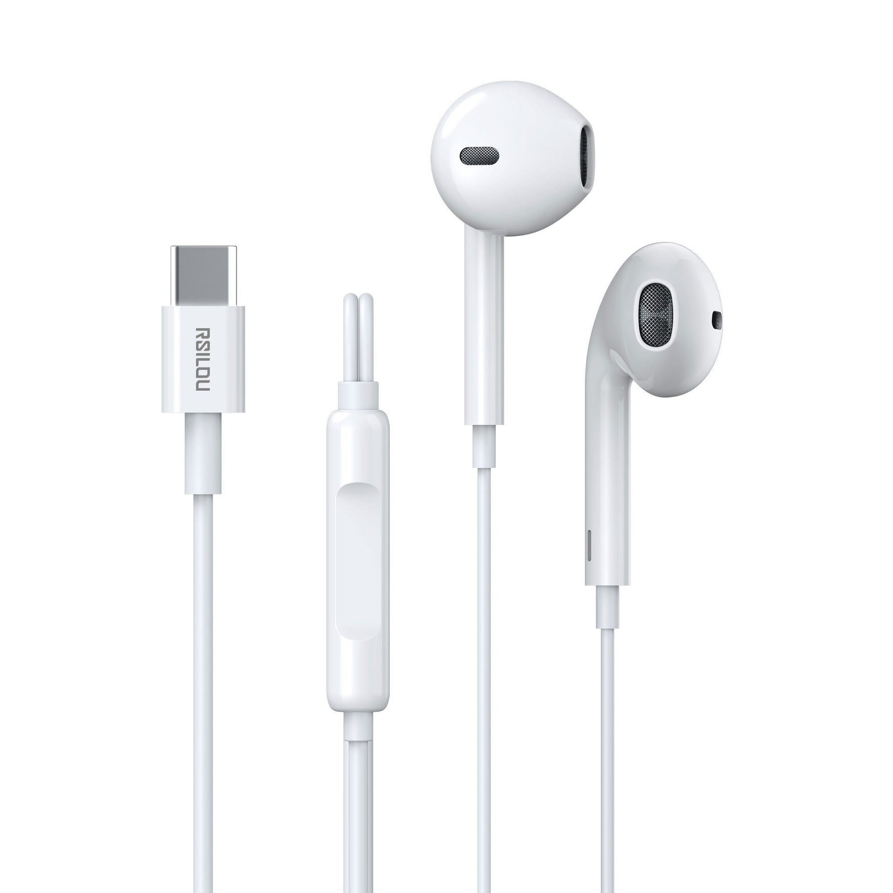 Rsilou Wired Type-C Earphones  (R3508-001) – White