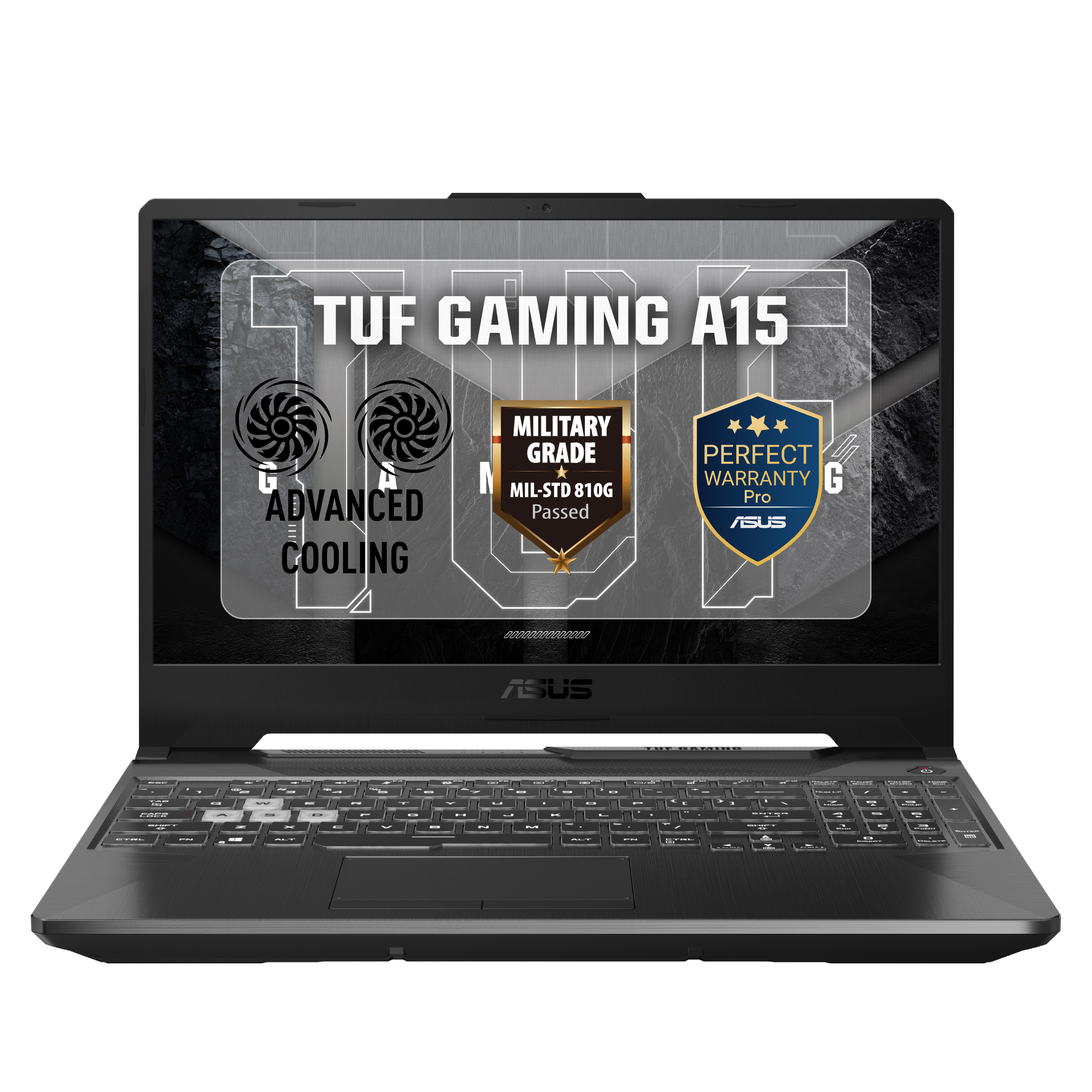لابتوب ASUS TUF Gaming A15 FA506NCQ-HN167W، AMD Ryzen 7 170، NVIDIA GeForce RTX 3050، 16GB DDR5 4800Hz، 512GB Nvme GEN 4 - 15.6 Inch IPS FHD، ويندوز 11، أسود
