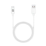 كابل Smart Gate ‏2 في 1 USB وType-C إلى Type-C بطول 1 متر – أبيض