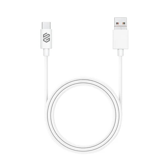 كابل Smart Gate ‏2 في 1 USB وType-C إلى Type-C بطول 1 متر – أبيض