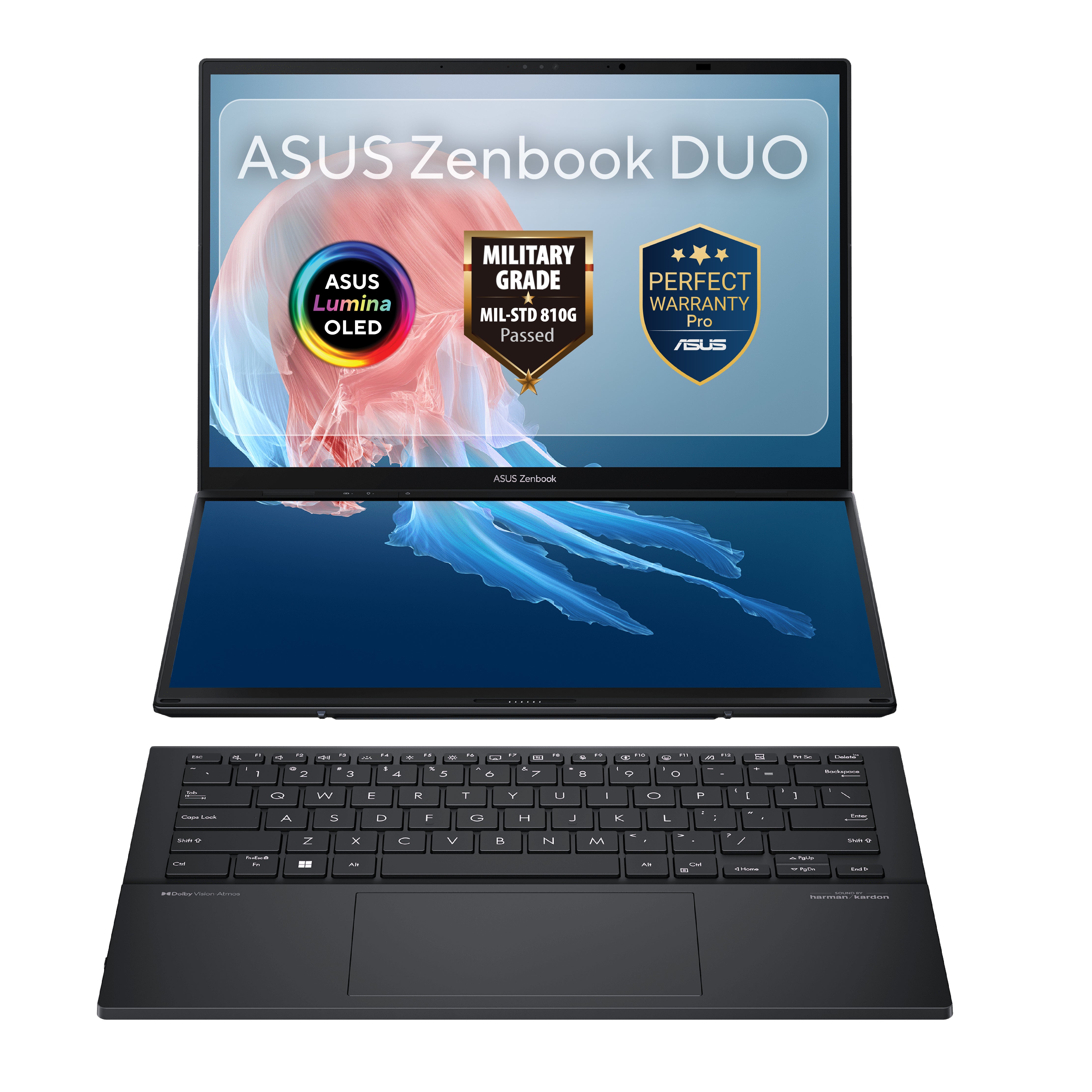 ASUS Zenbook Duo G16، Core Ultra 9 285H، رام 32GB، SSD 1TB، Intel Arc، شاشة 14" FHD، Windows 11، UX8406CA-QL319W، رمادي Inkwell