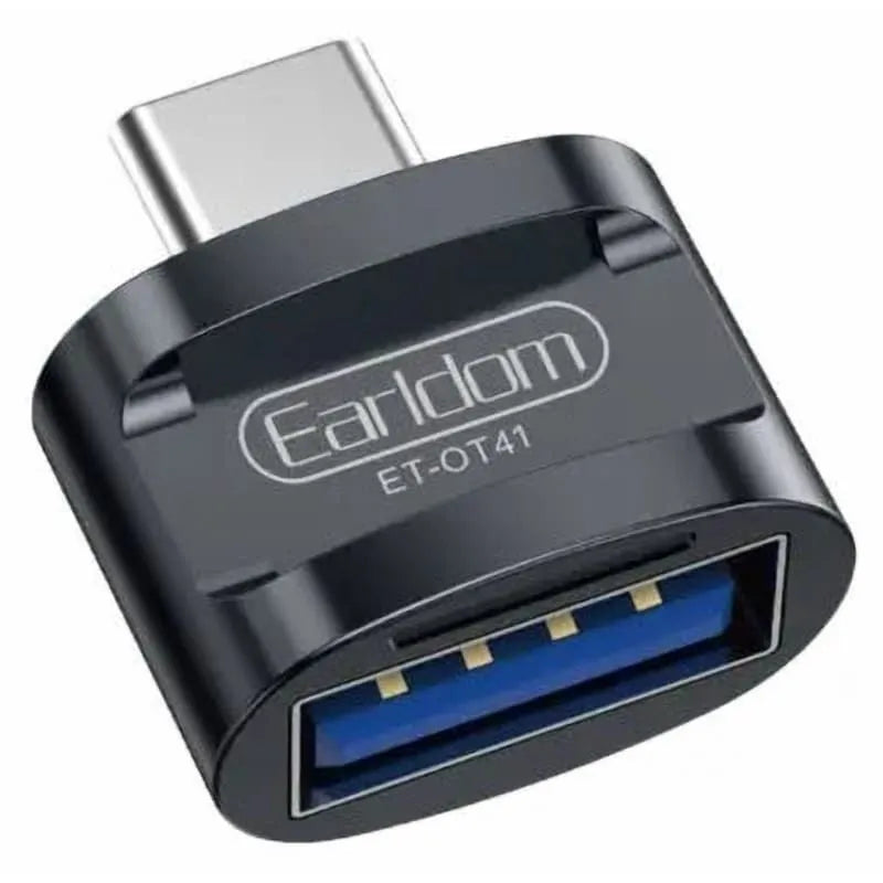 موصل Earldom USB-C إلى USB-A OTG - أسود