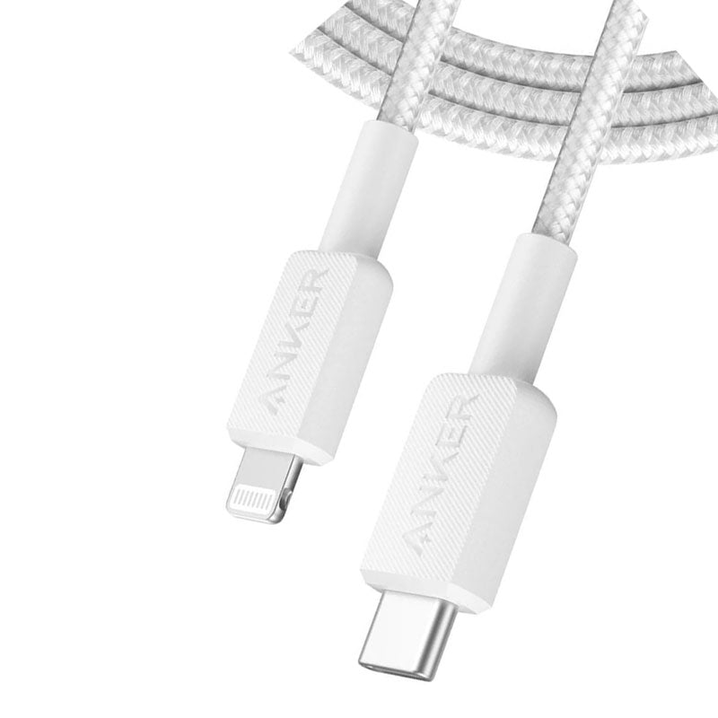 Anker 322 USB-C To Lightning Cable 6ft Braided A81B6H21 - White