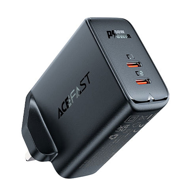 Acefast Fast Charger Adapter 2 USB-C PD 50W - Black